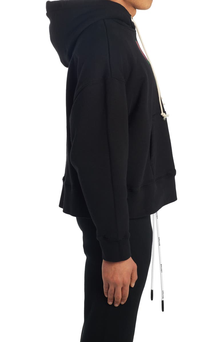 Palm Angels Spray Logo Heart Cotton Hoodie, Alternate, color, 