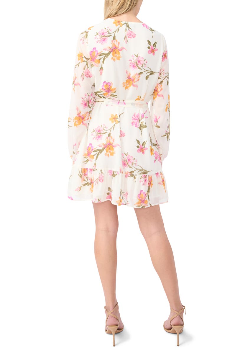 Halogen<sup>®</sup> Floral Print Long Sleeve Minidress, Alternate, color, New Ivory