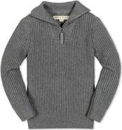 Hope & Henry Kids' Organic Rib Knit Half Zip Pullover Sweater