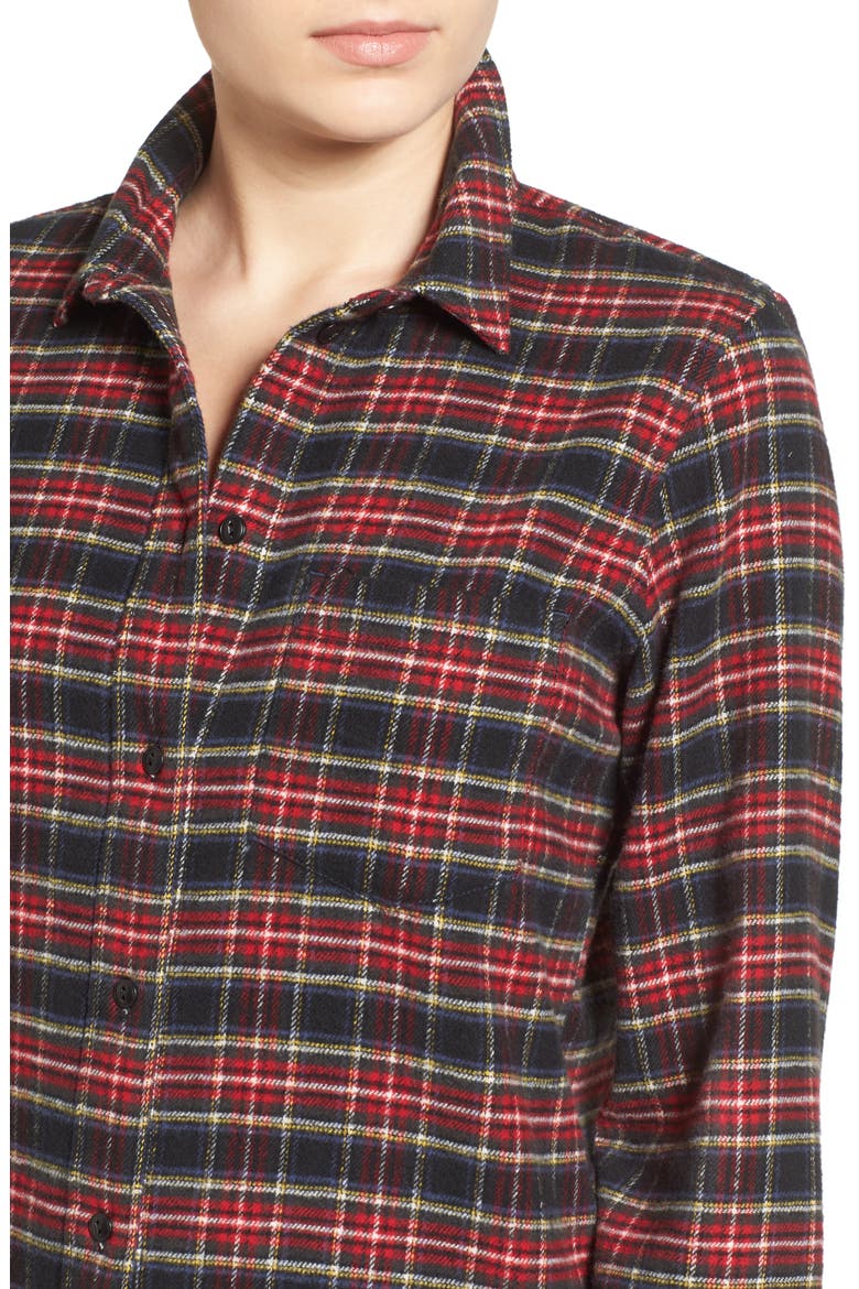 Slim Boyfriend Shirt, Alternate, color, TRUE BLACK