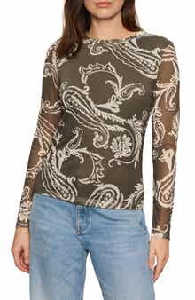 Sanctuary Floral Print Long Sleeve Mesh Top