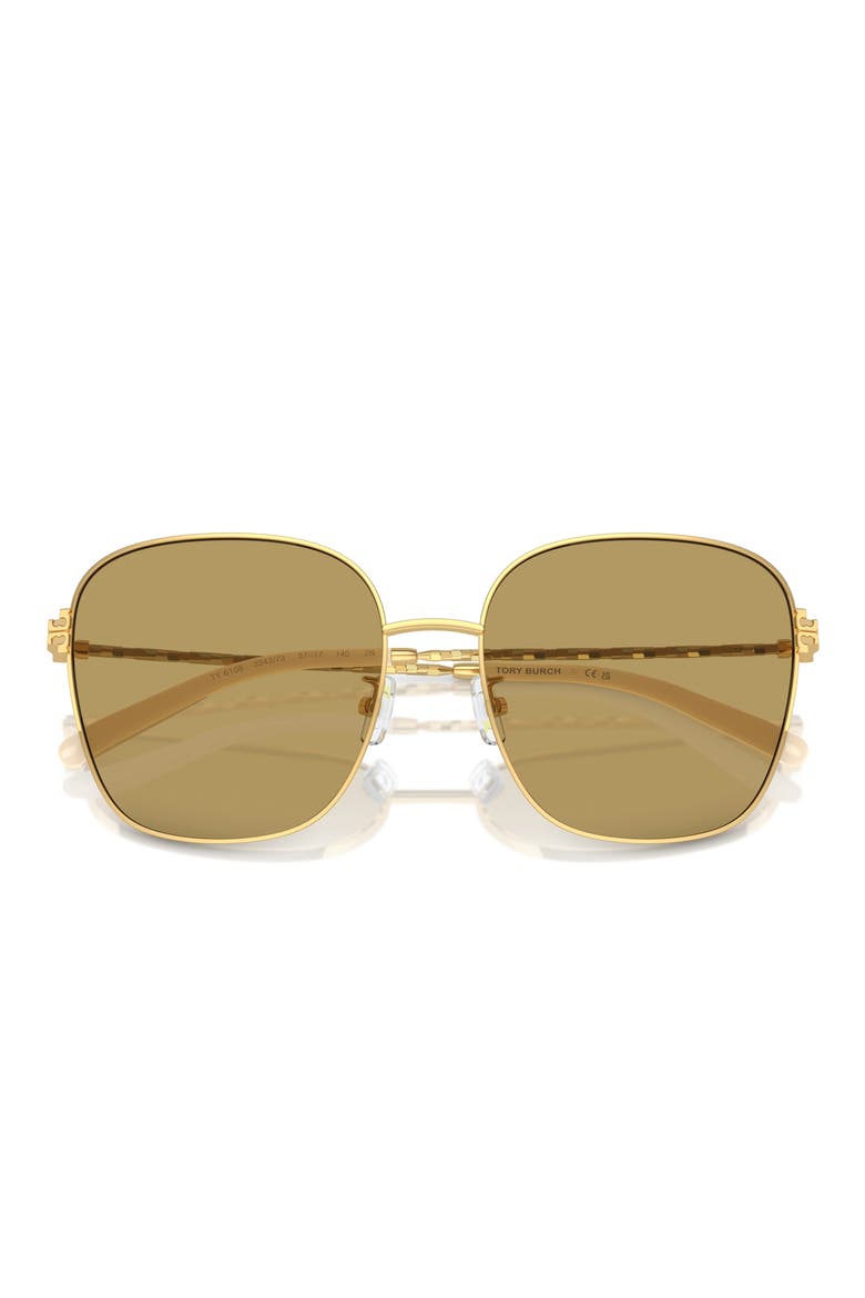 57mm Square Sunglasses, Alternate, color, GOLD