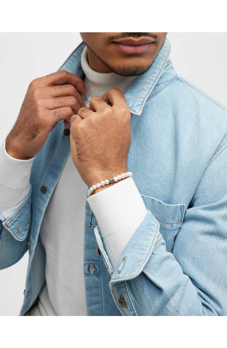 Jan Leslie Freshwater Pearl Bracelet With Filigree Spacers, Alternate, color, Pearl