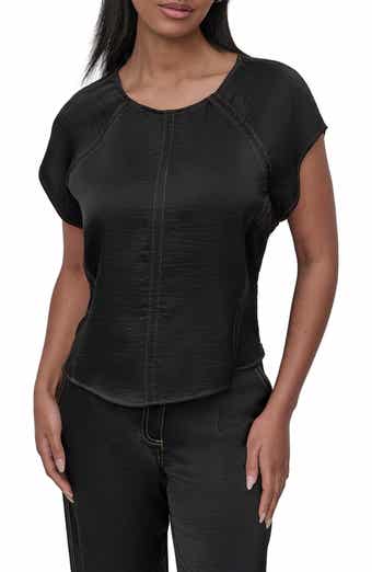 DKNY Glazed Crinkle Satin Top