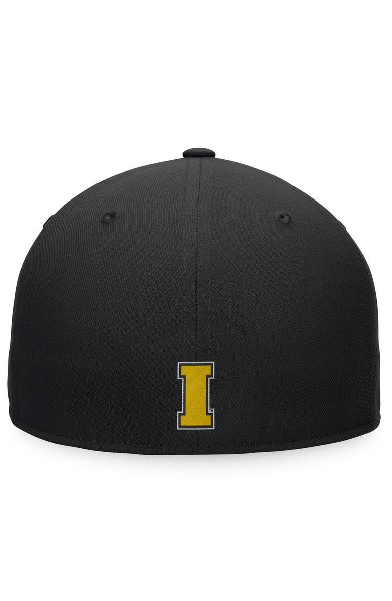TOP OF THE WORLD Men's Top of the World Black Iowa Hawkeyes Fitted Hat, Alternate, color, Black