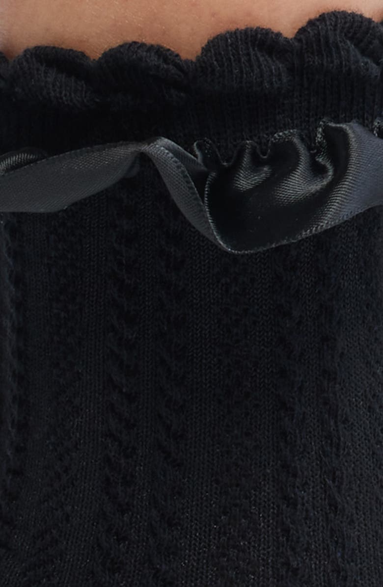 Casa Clara Chelsea Ruffle Cotton Blend Pointelle Crew Socks, Alternate, color, 