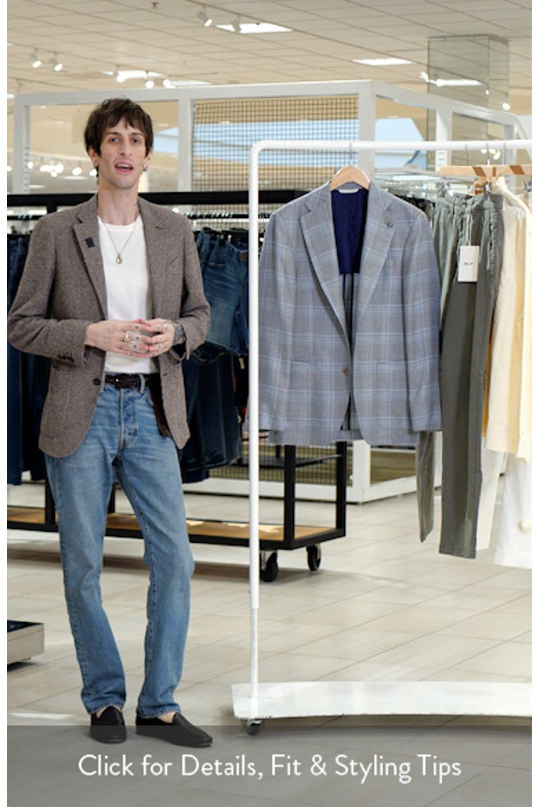 250th Capsule Myles Unconstructed Light Grey Plaid Slub Wool & Silk Blend Sport Coat video