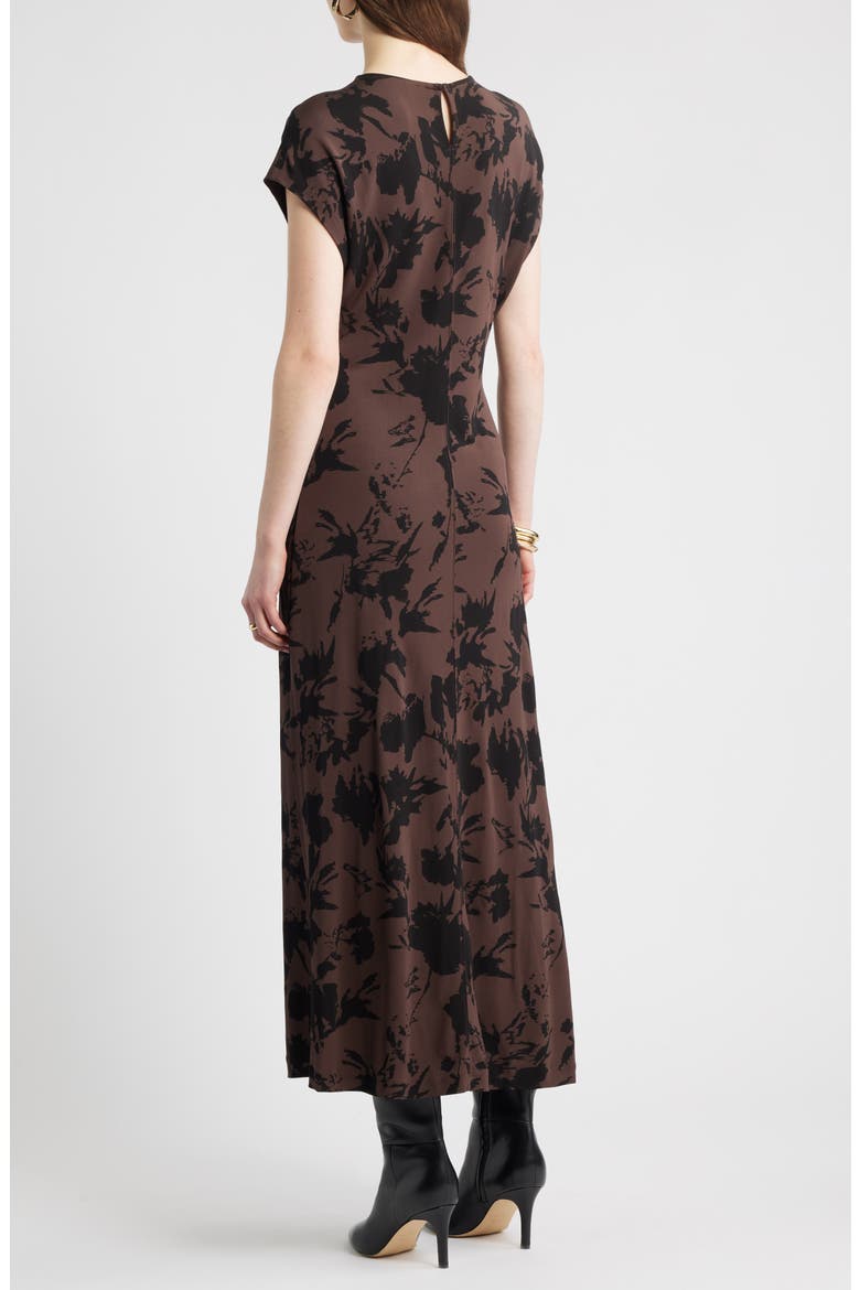 Dolman Sleeve Maxi Dress, Alternate, color, BROWN COFFEE CHAR FLORAL