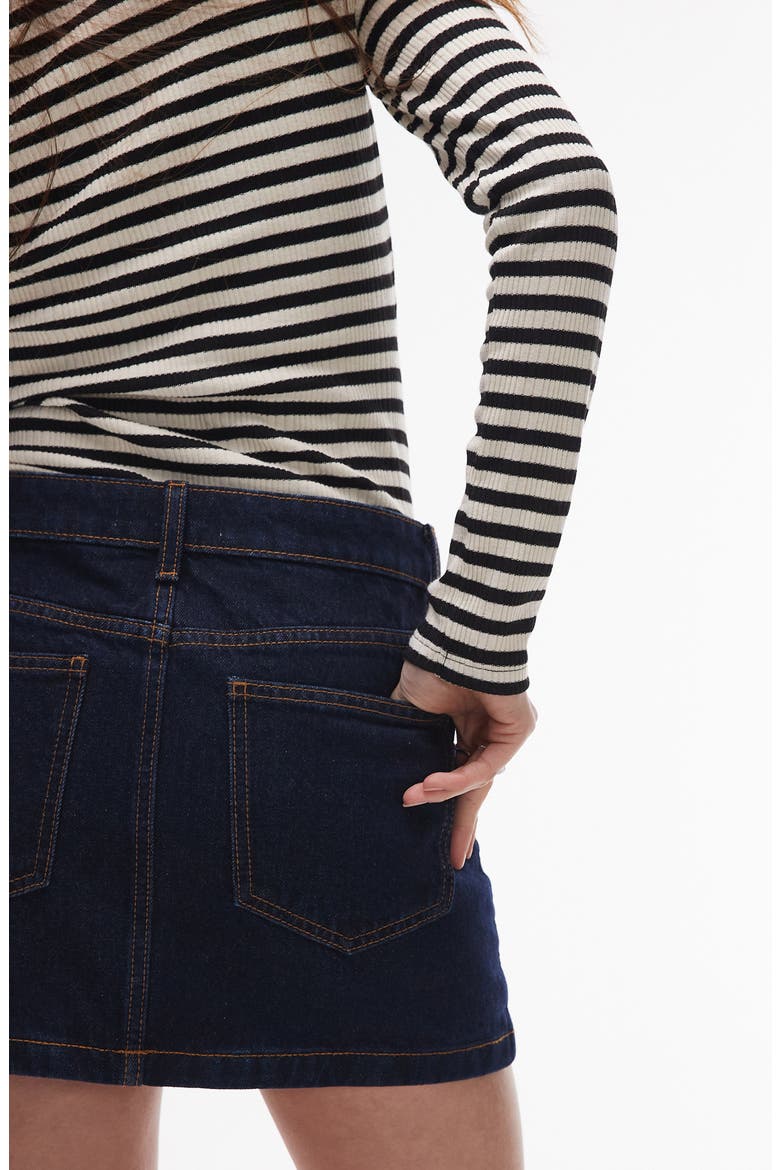 Pelmet Denim Miniskirt, Alternate, color, MEDIUM BLUE