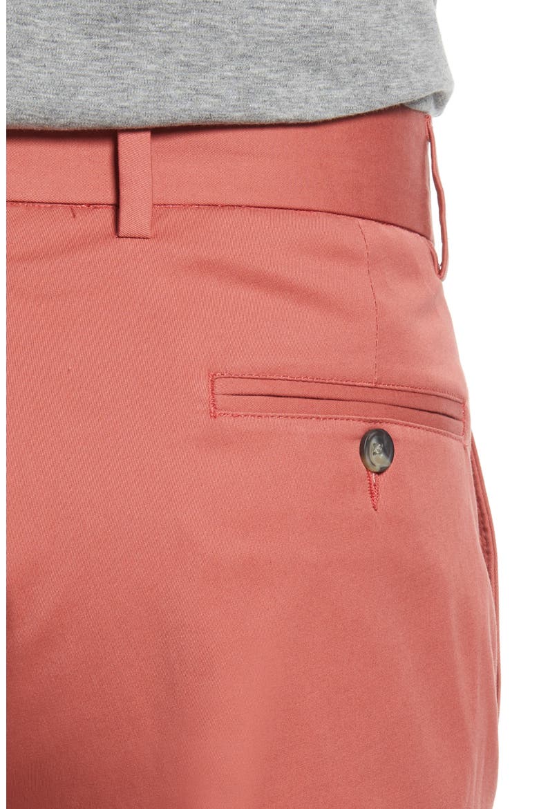 Charleston Khaki Flat Front Stretch Poplin Shorts, Alternate, color, CHARLESTON BRICK