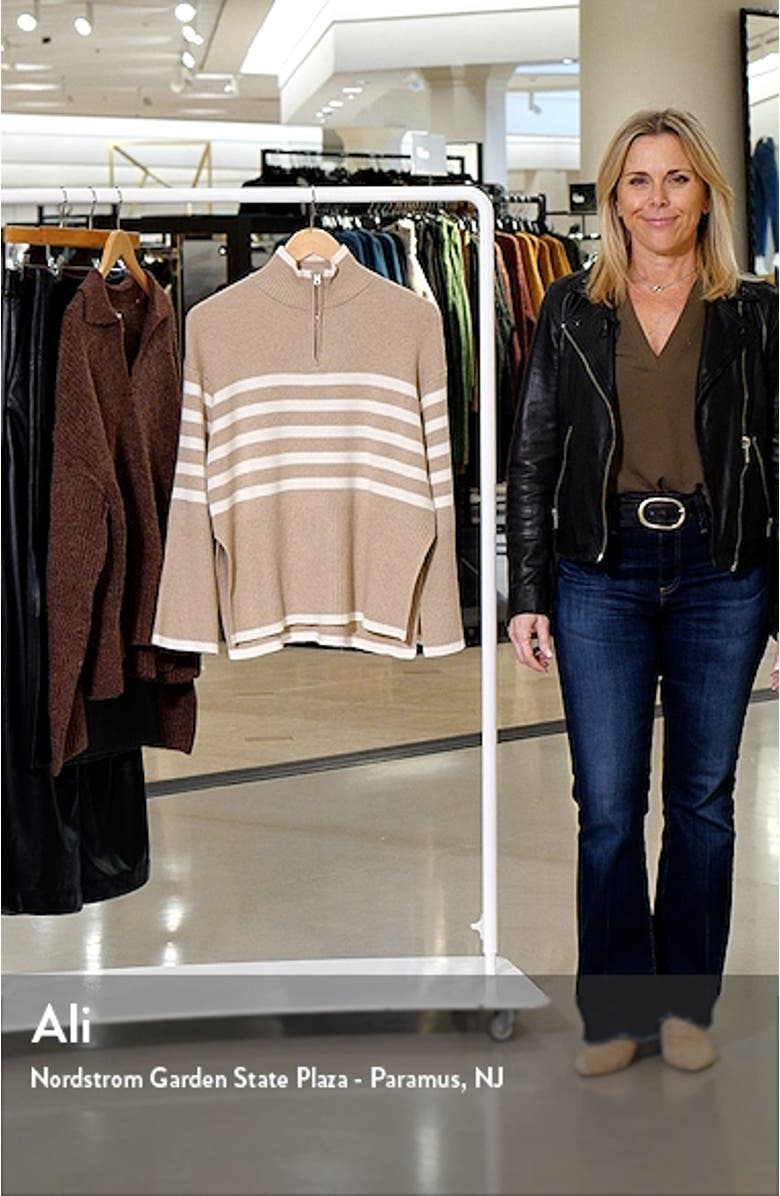 Tessa Stripe Wool & Cotton Quarter-Zip Pullover, sales video thumbnail