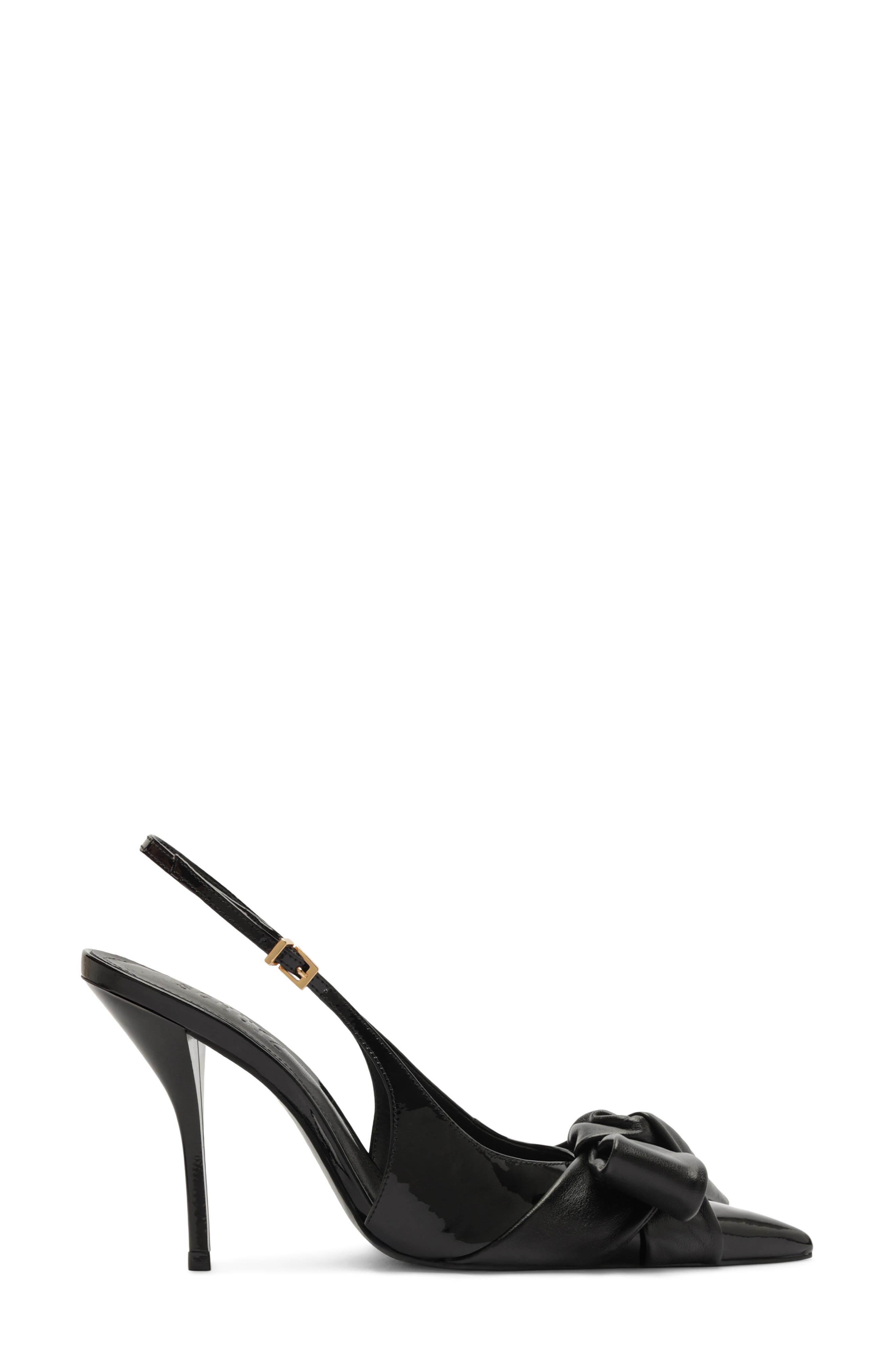 Schutz Liora Bow Slingback Pointed Toe Pump, Alternate, color, Black