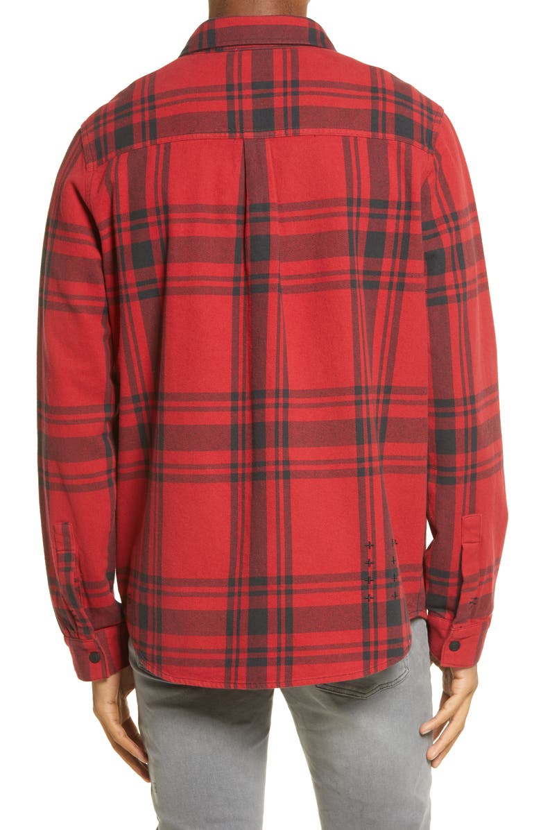 Ksubi Paradox Plaid Long Sleeve Flannel Button-Up Shirt, Alternate, color, 