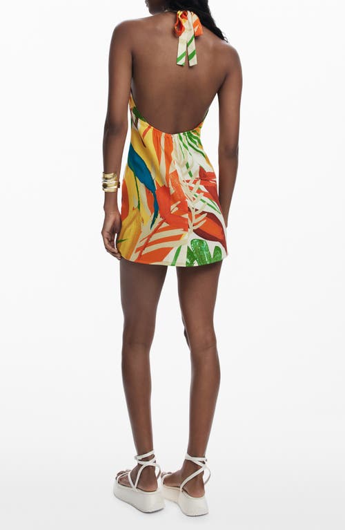 Desigual Fitted Cover-up Minidress In Light Beige