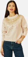Yumi Relaxed Knitted Sequin Sweater