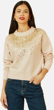 Yumi Relaxed Knitted Sequin Sweater