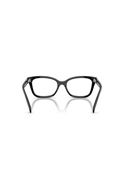 Tory Burch 49mm Square Optical Glasses In Black