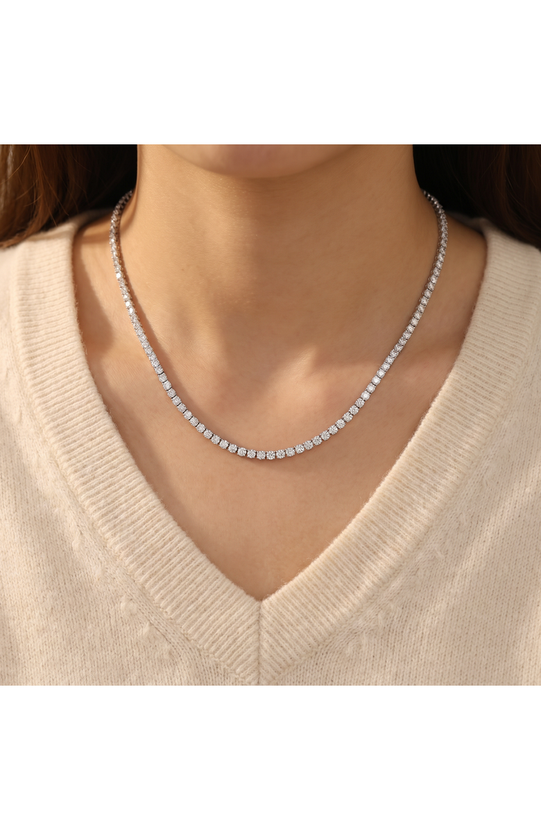 Bliss Diamond 23 Ct TW Round Cut lab Grown Diamond Tennis Necklace 14K Gold 18", Alternate, color, 14K White Gold