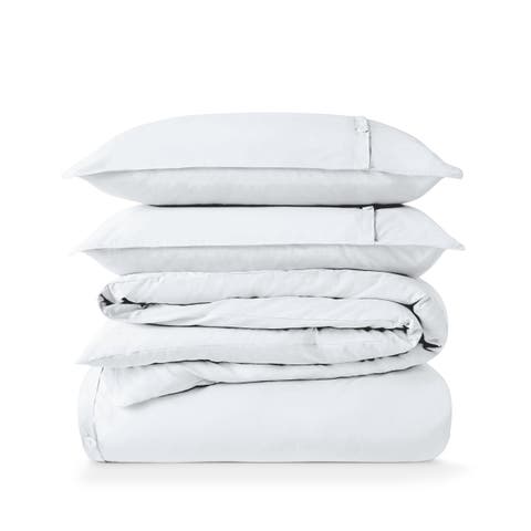 100% Organic Cotton Percale Duvet Cover and Sham Set