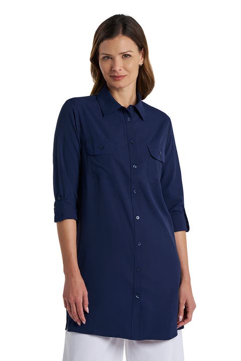Women's Santorini Tunic Long Sleeve Shirt, UPF 50+ Sun Protection