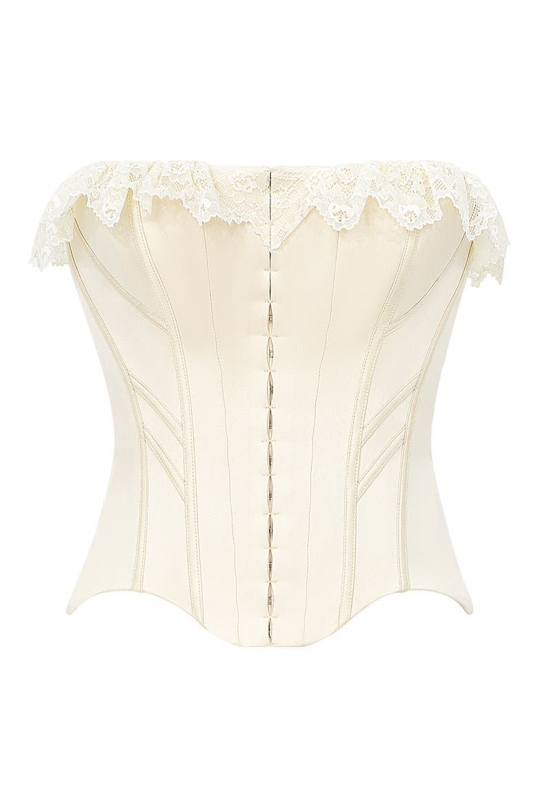 Idella Strapless Corset Top, Alternate, color, ECRU