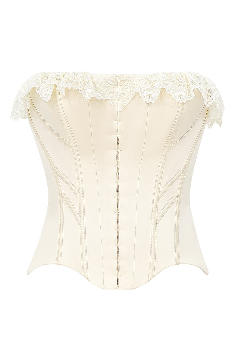 HOUSE OF CB Idella Strapless Corset Top, Alternate, color, Ecru