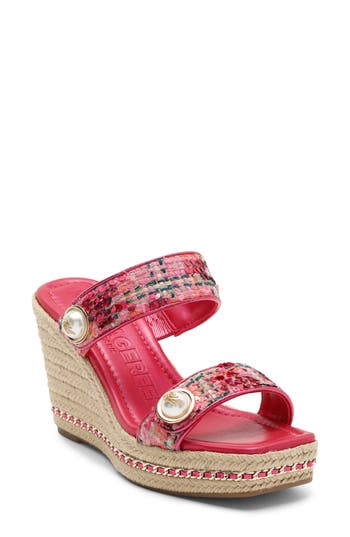Karl Lagerfeld Paris Carsen Espadrille Platform Wedge Sandal In Pattern