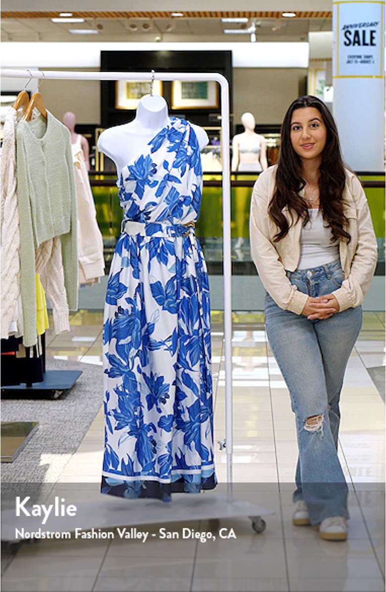 Naomi Floral Print One-Shoulder Midi Dress, sales video thumbnail