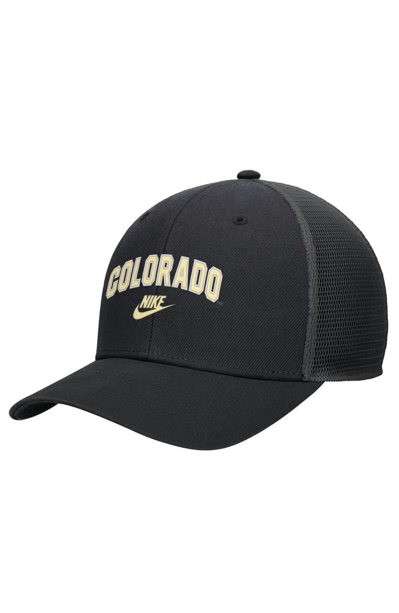 Nike Men's Nike Black Colorado Buffaloes Vintage Arch Rise Performance Trucker Adjustable Hat, Main, color, 