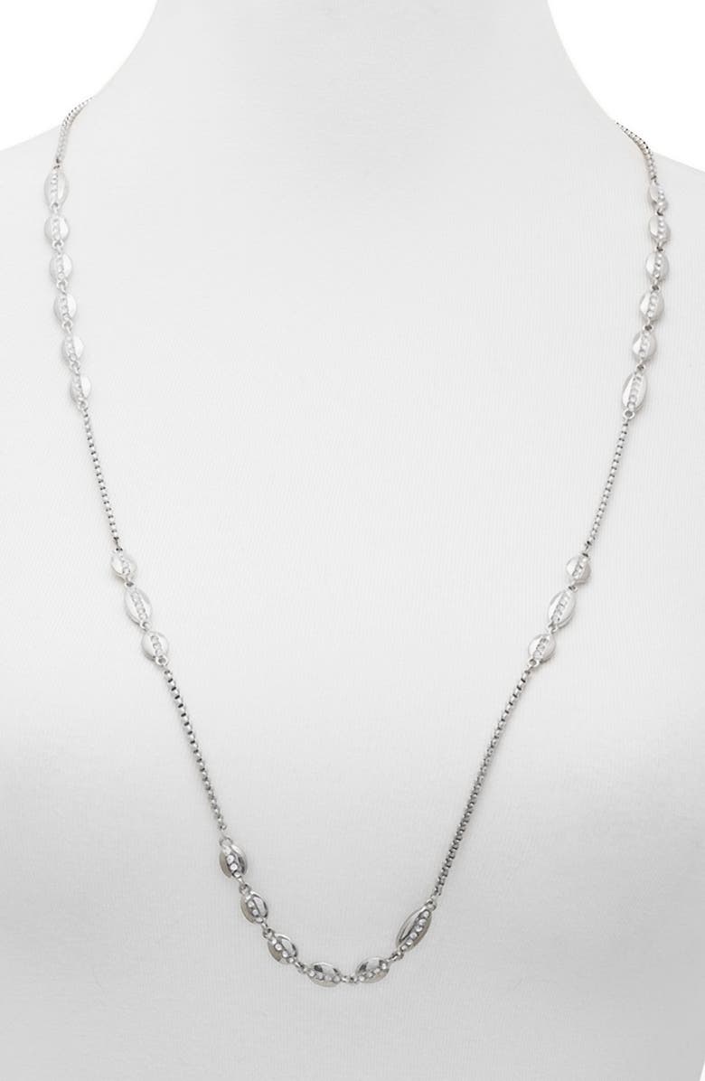 Vince Camuto Pavé Crystal Chain Necklace, Alternate, color, Silver Tone