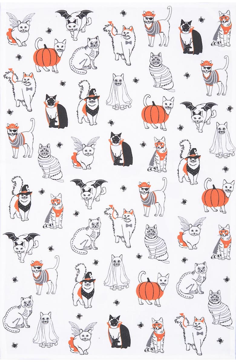 C&F Home Halloween Costume Cats 100% Cotton Flour Sack Dishtowel, Alternate, color, White