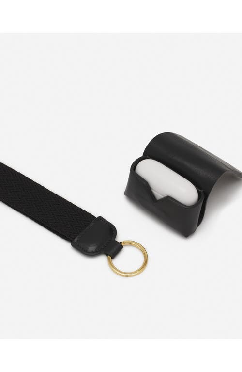 Lanvin Signature Leather Case For Airpods Pro In Black