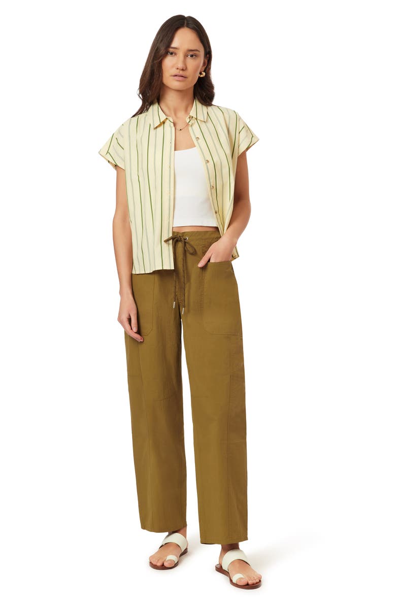 Scotch & Soda The Arc Barrel Leg Drawstring Pants, Alternate, color, Khaki Green