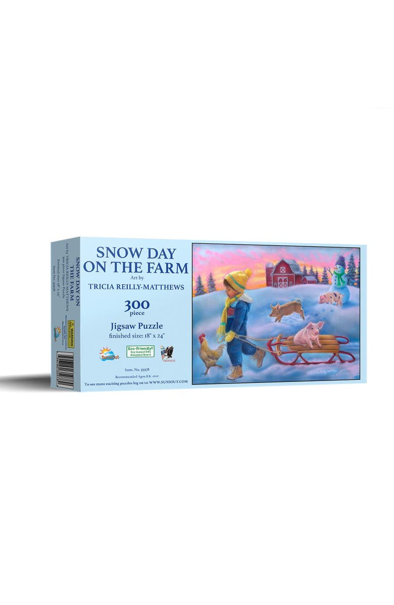 Sunsout Snow Day on the Farm 300 piece Jigsaw Puzzle for Adults, Main, color, Multicolor