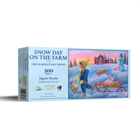Snow Day on the Farm 300 piece Jigsaw Puzzle for Adults