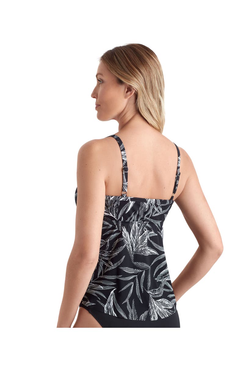 ShapeSolver High Low Double Tier Tankini Swimsuit Top, Alternate, color, Leaf Encounter