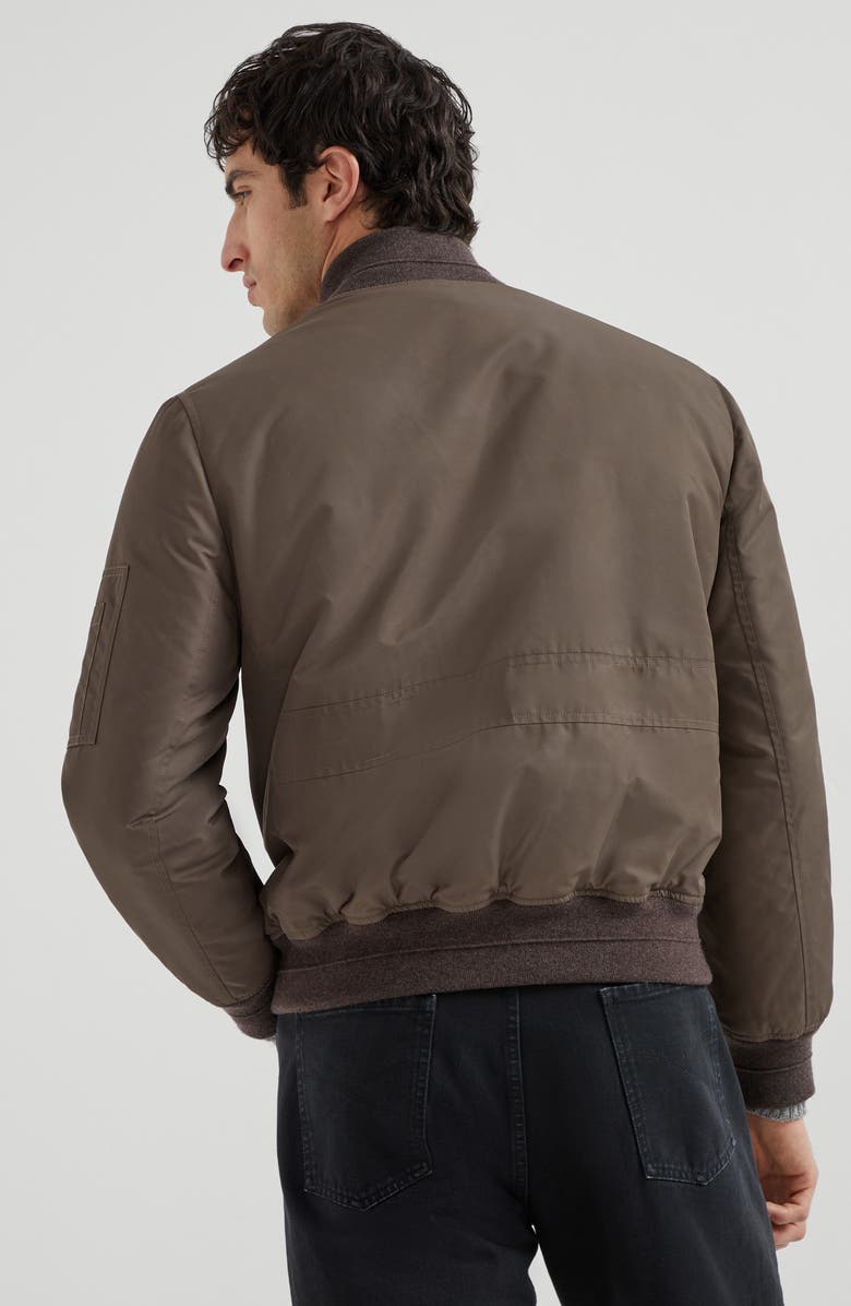 Brunello Cucinelli Bomber jacket with padding, Alternate, color, Brown