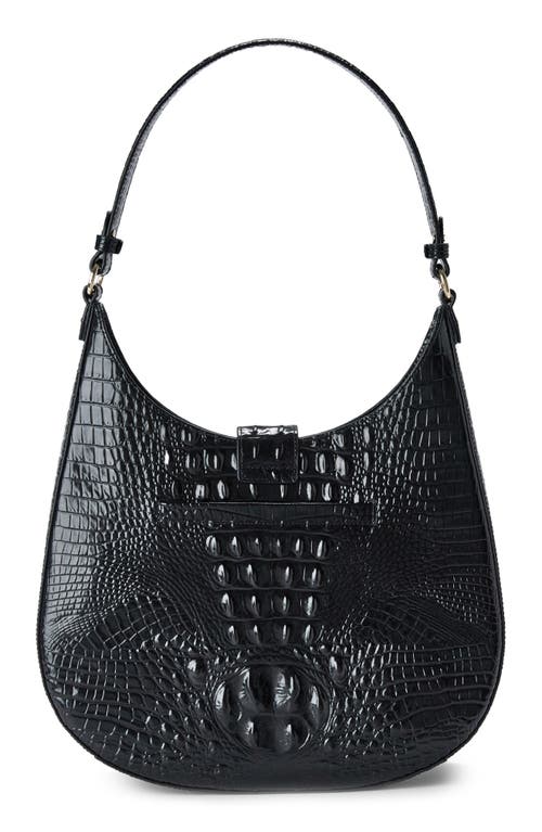 Brahmin Fallon Melbourne Medium Leather Shoulder Bag In Black