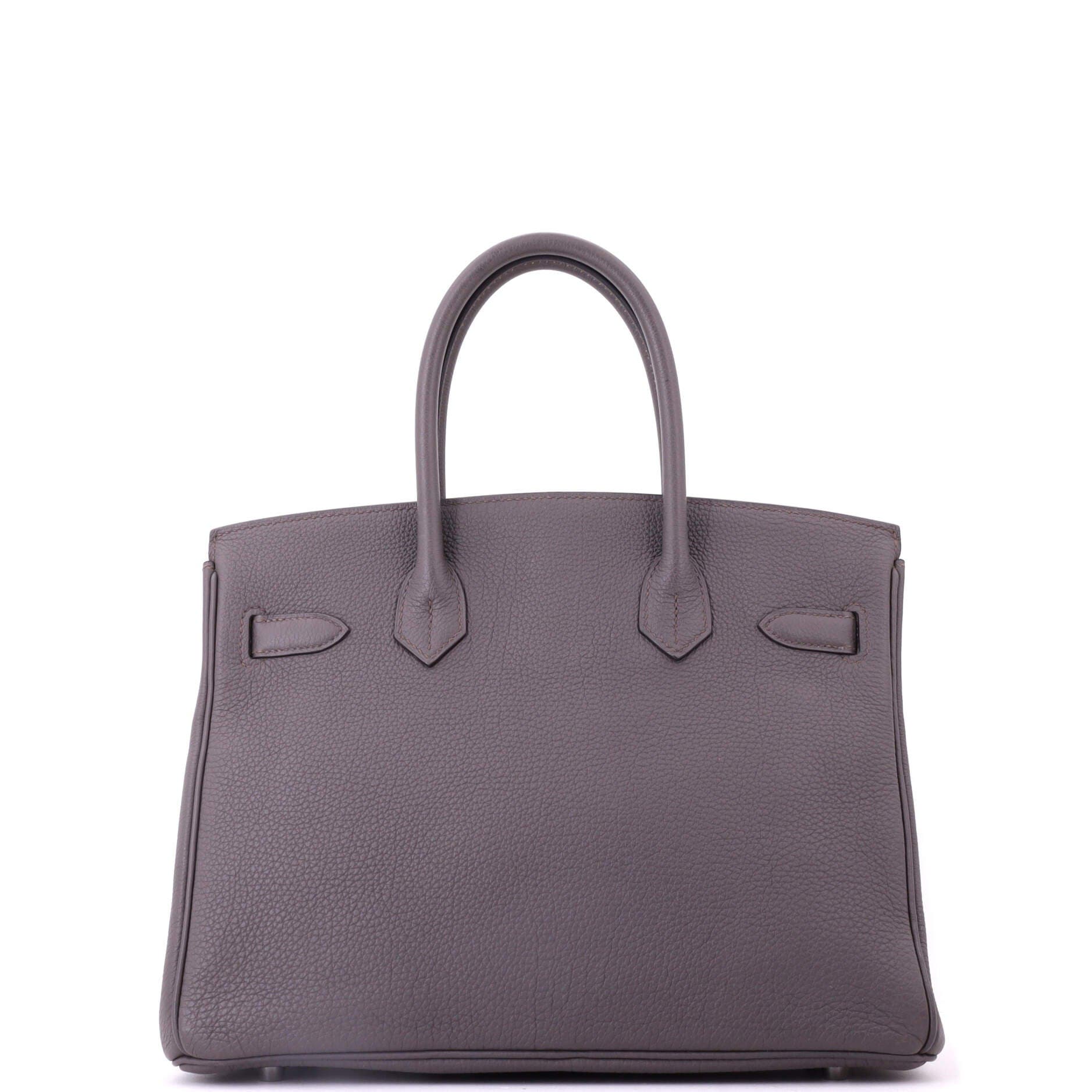 Pre-Owned Hermes Birkin Handbag Grey Togo with Palladium Hardware 30, Alternate, color, Etain