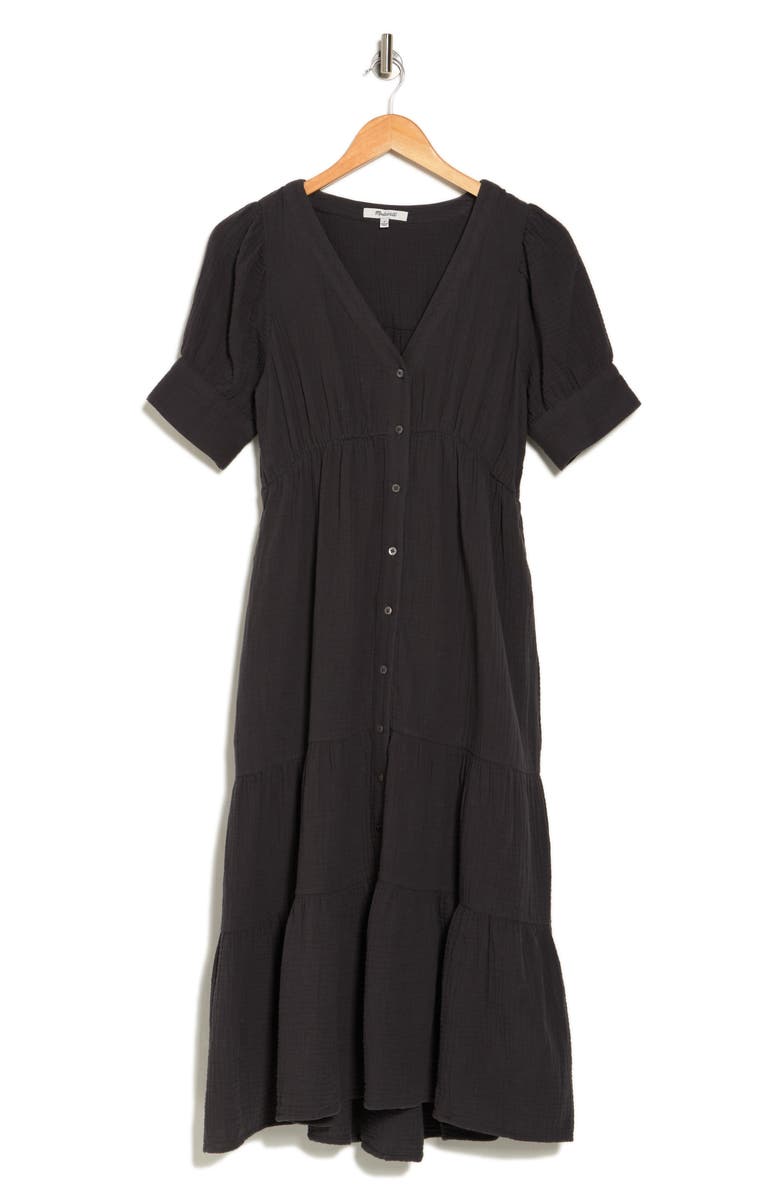 Lightspun Tiered Button Front Midi Dress
