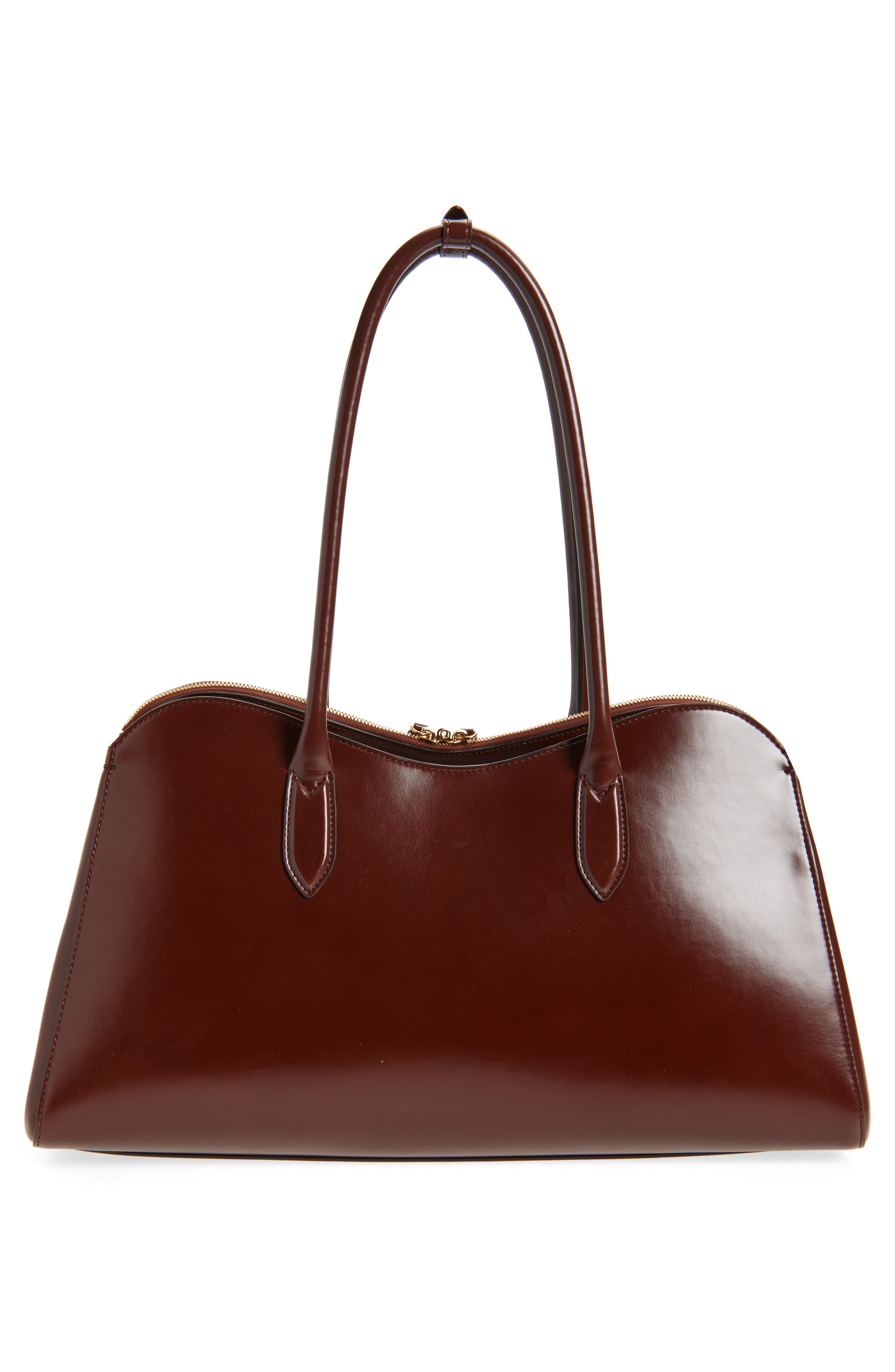Stella McCartney Ryder Patent Open Tote, Alternate, color, Mahogany