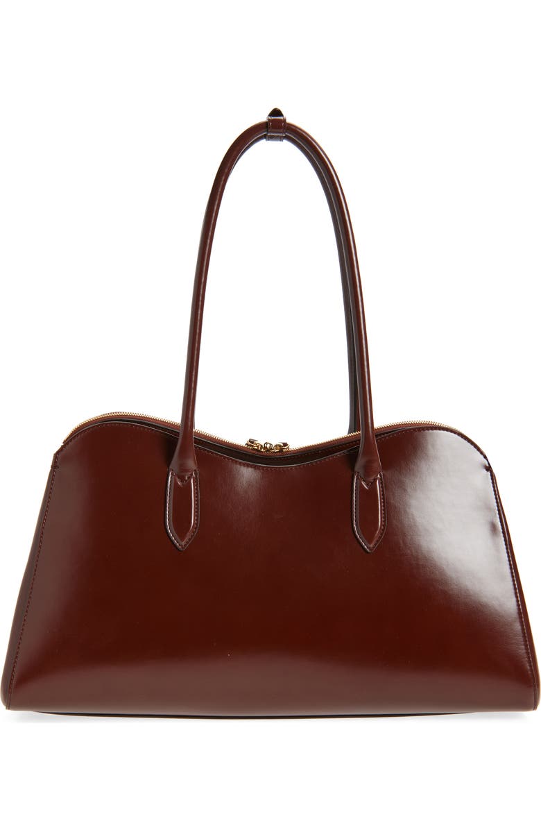 Stella McCartney Ryder Patent Open Tote, Alternate, color, Mahogany