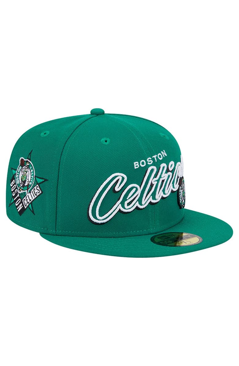 New Era Men's New Era Kelly Green Boston Celtics Sport Night Script Sided 59FIFTY Fitted Hat, Alternate, color, Kelly Green