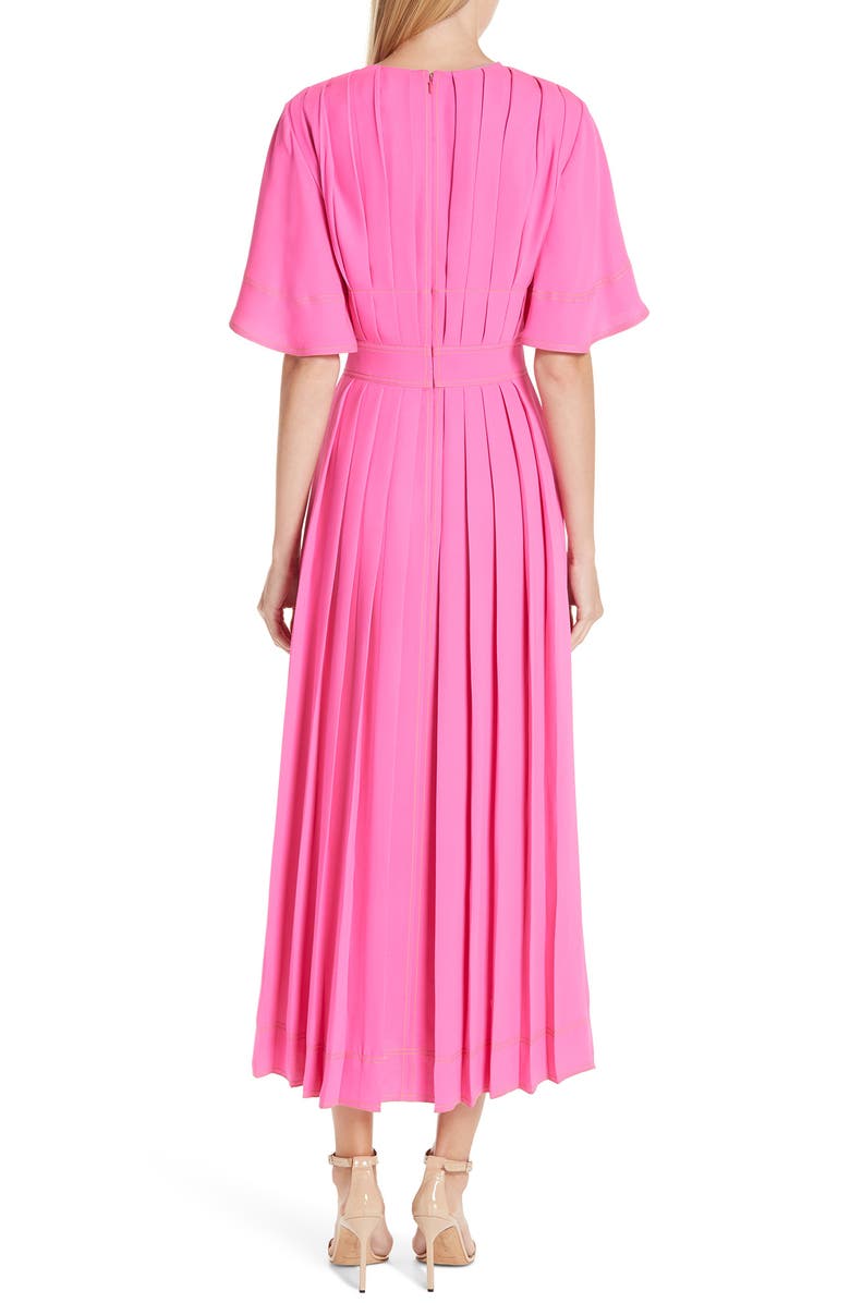Roksanda Pleated Silk Georgette Midi Dress, Alternate, color, 