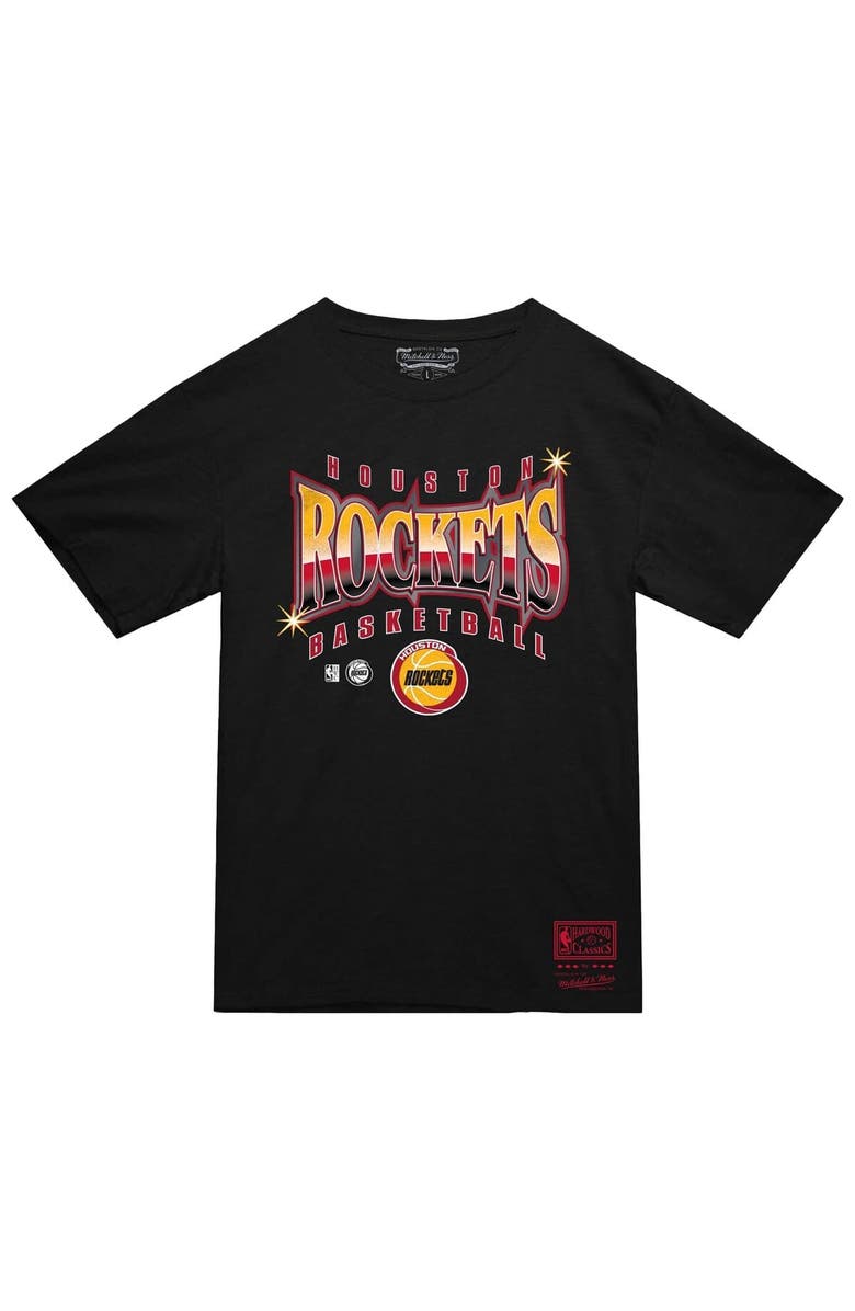 Mitchell & Ness Men's Mitchell & Ness  Black Houston Rockets Worldwide Collection Glow Up T-Shirt, Alternate, color, Black