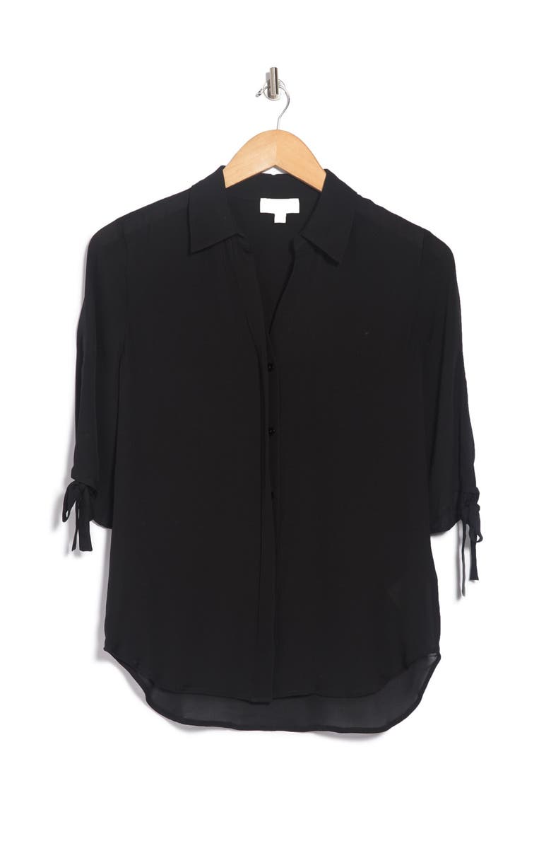 L'AGENCE Isa Ruched Sleeve Silk Blouse, Alternate, color, 