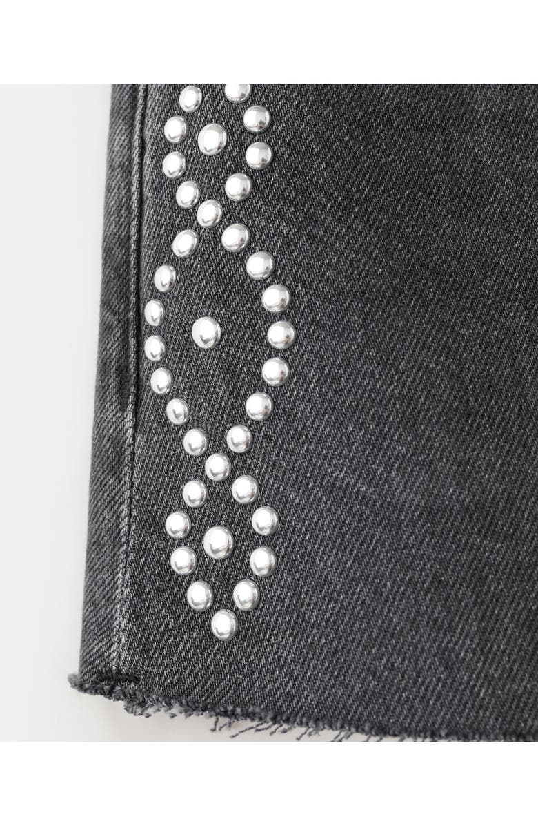MANGO TEEN Studded Denim Cutoff Shorts, Alternate, color,