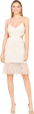 LARA New York Beaded Cutout Bridal Midi Dress