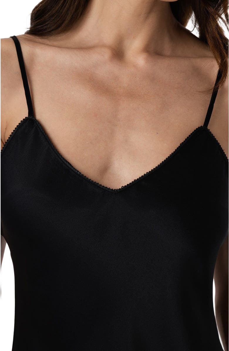 SILKSILKY Pure Silk Nightgown Slip Dress, Alternate, color, Black