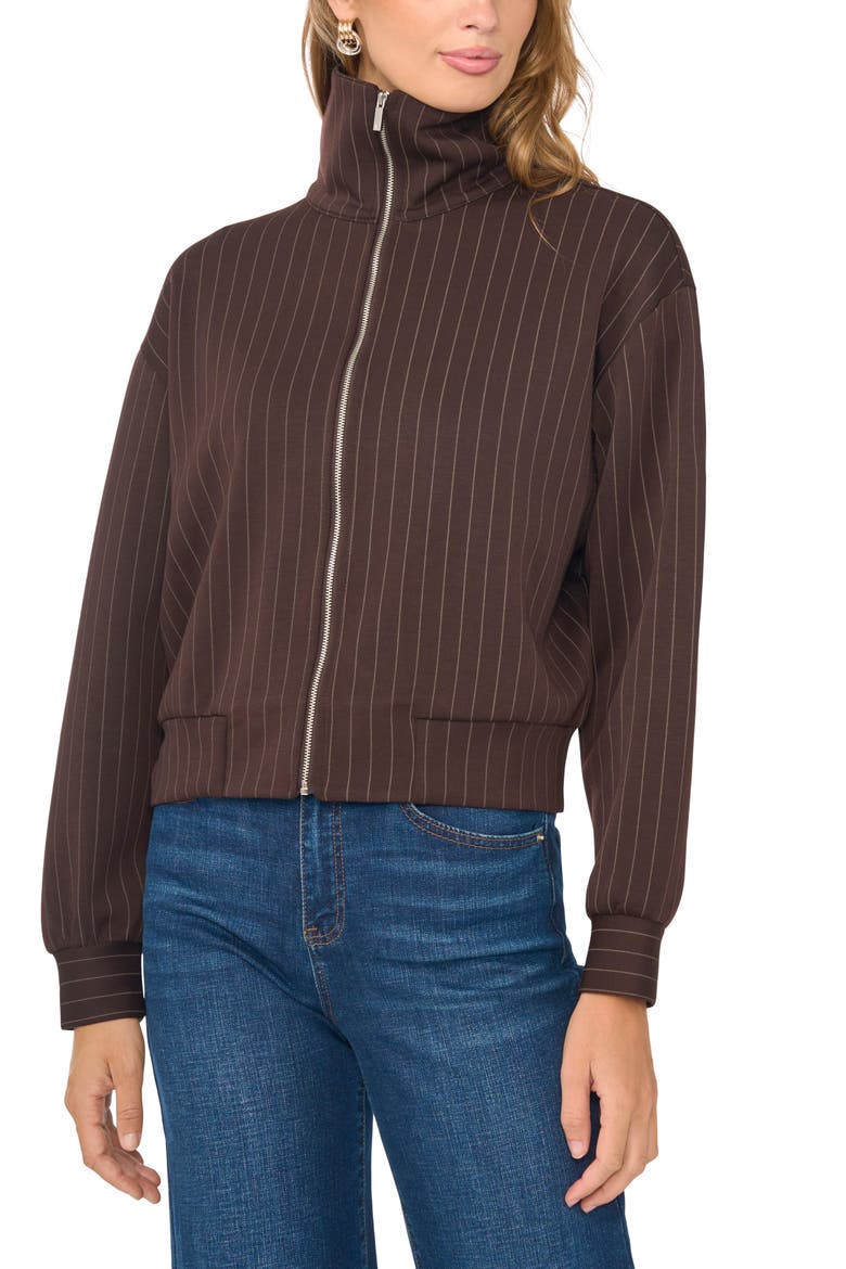 Zip Up Sweatshirt, Main, color, RICH CHOCOLATE